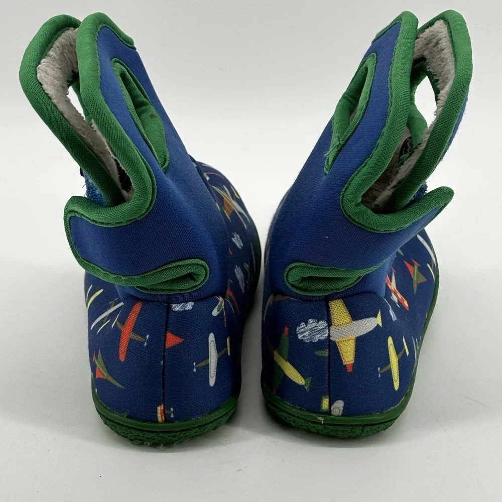 Bogs Baby Toddler Boots Size 8‎  Boys Waterproof Winter Snow Airplanes Rain